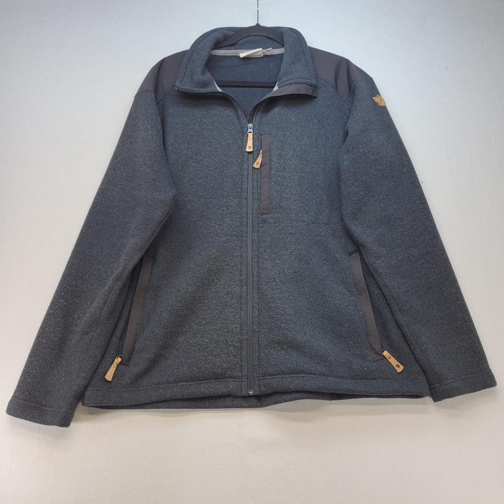 Fjallraven Buck Fleece Mens XXL Blue Full Zip Sweater G-1000 Reinforced